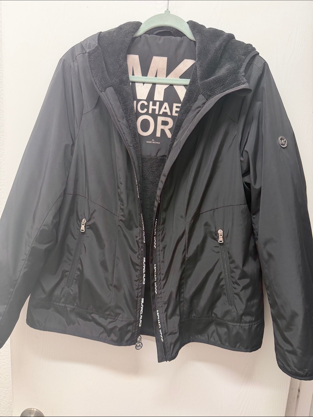 Michael Kors Black Hooded Lightweight Ski Jacket